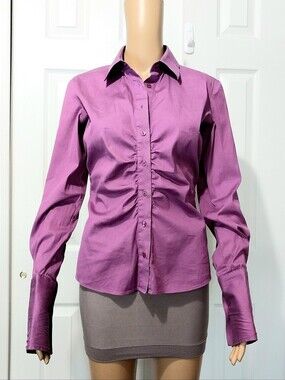 Thomas Pink Ruched Front Button-Down Shirt,‎ Size US 6